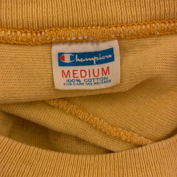 Rare Vintage 70’s Champion Central Michigan CMU Football Tee-Shirt Size M Yellow - Picture 5 of 8